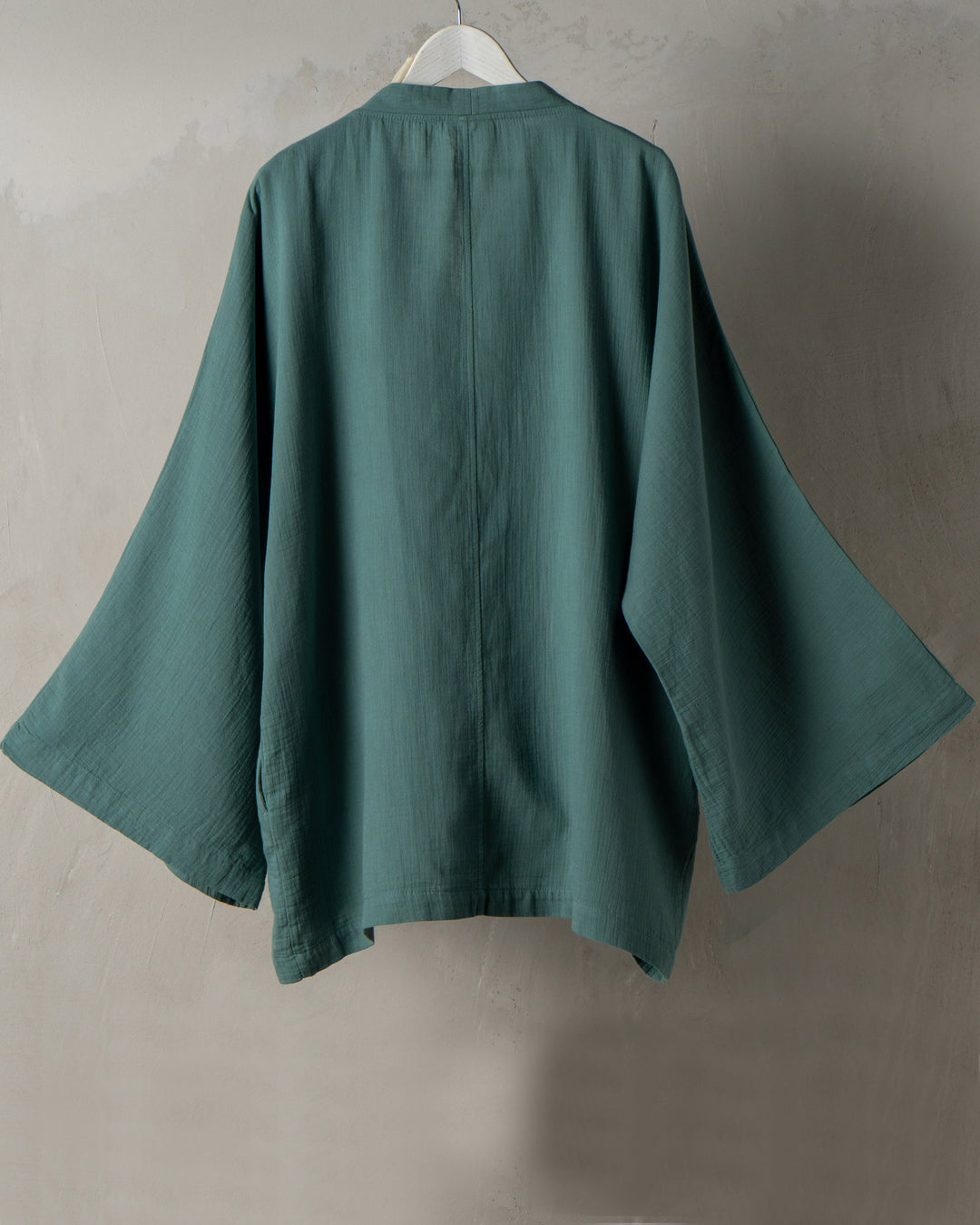 double layer cloud cotton kimono green
