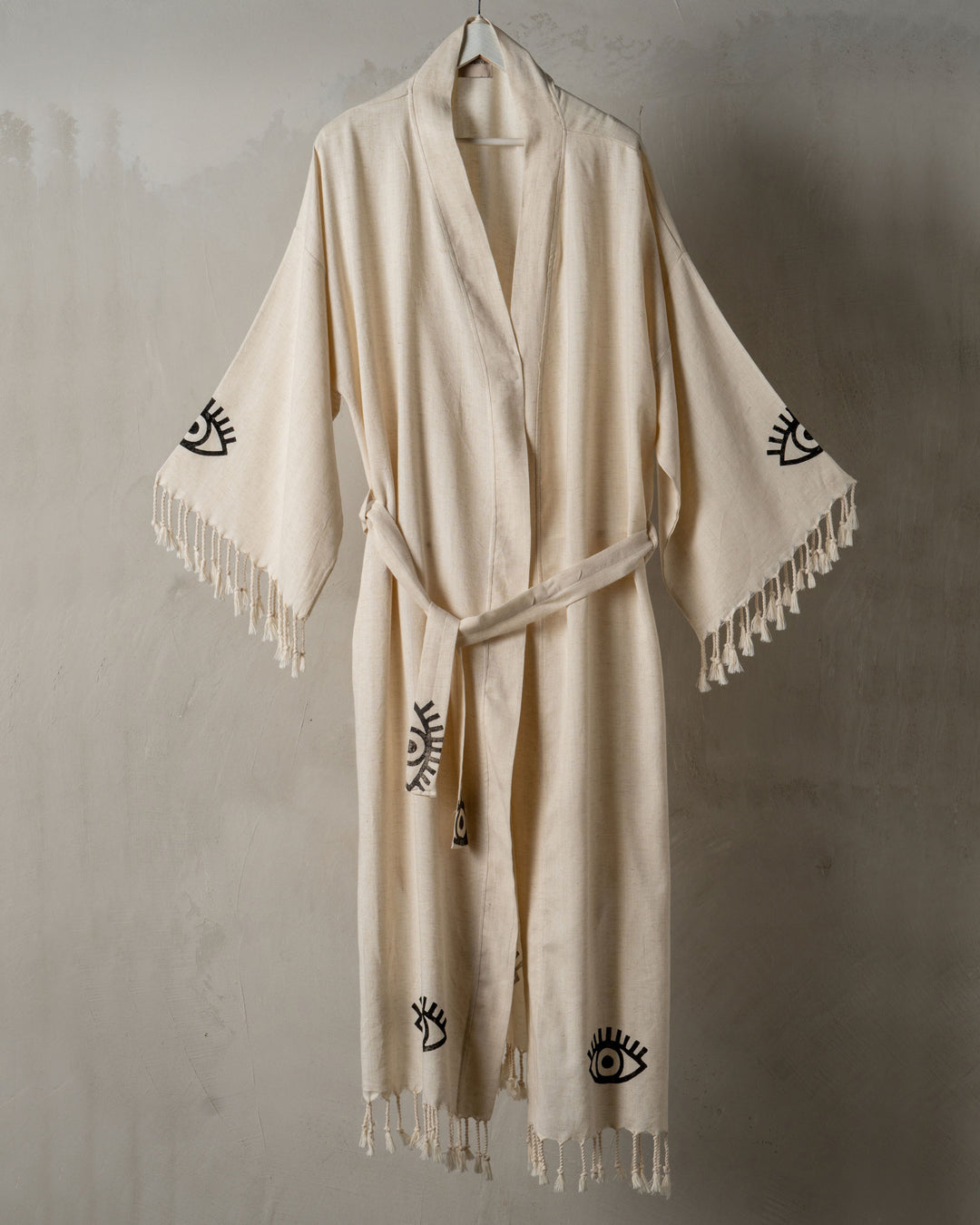 printed bohemian linen kimono