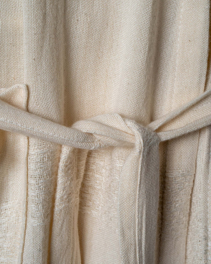 Hand-loomed cotton bathrobe