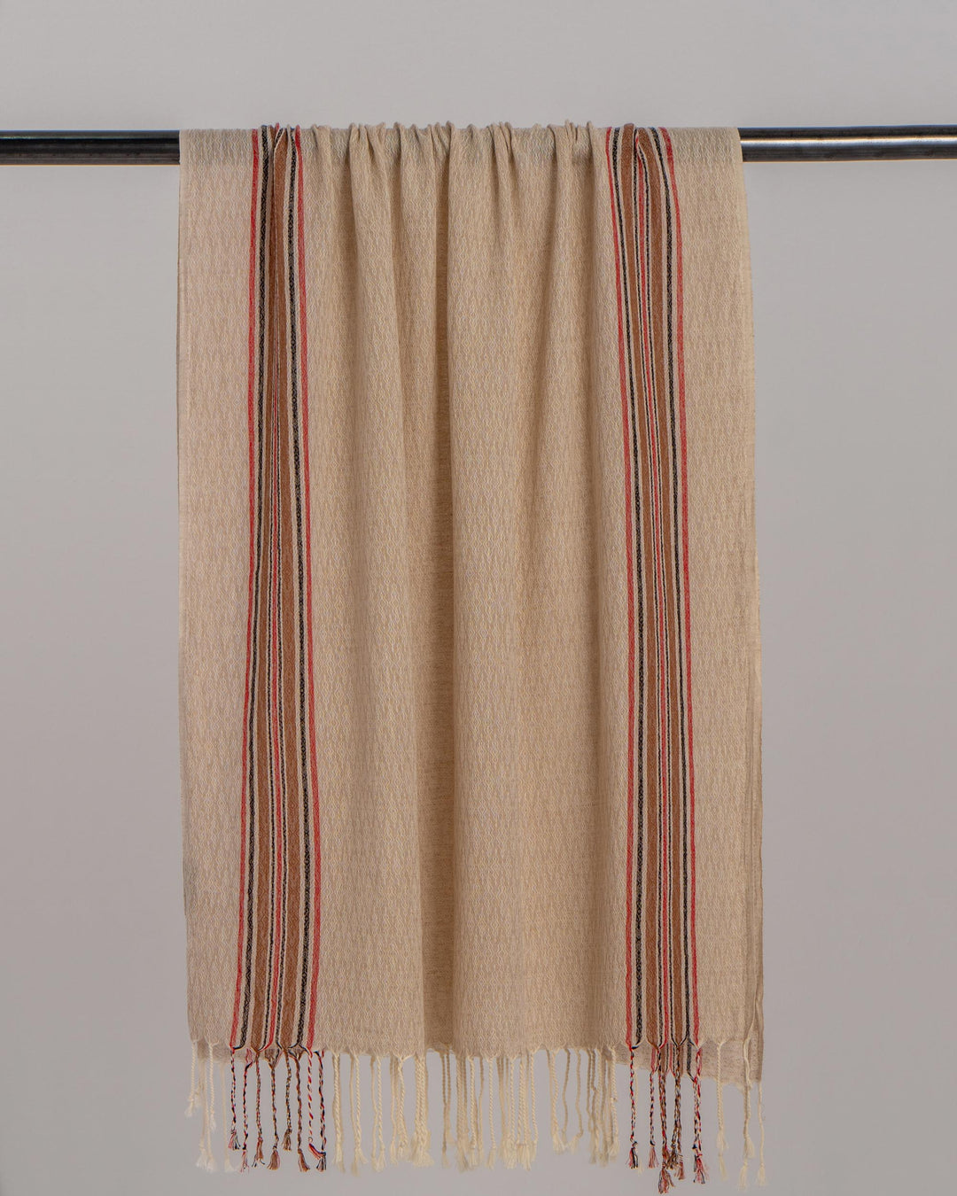 Hand-loomed striped cotton towel