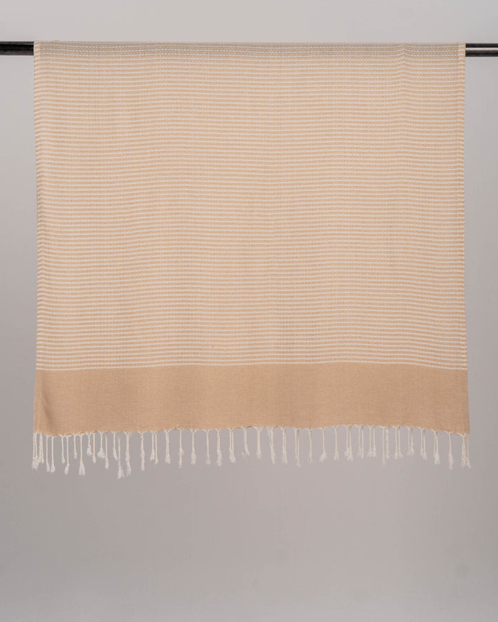 Bamboo Striped Towel Beige