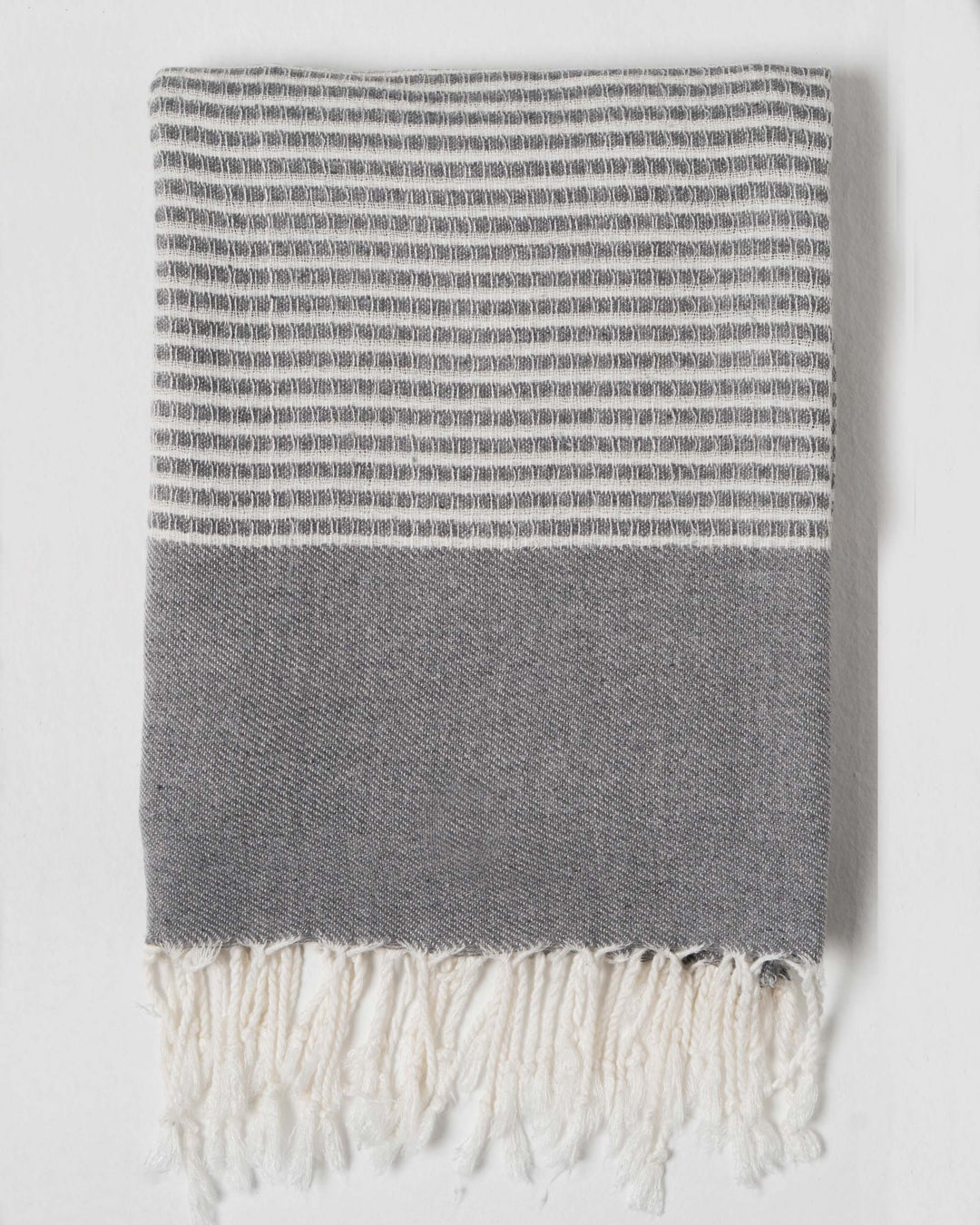 Bamboo Striped Towel grey