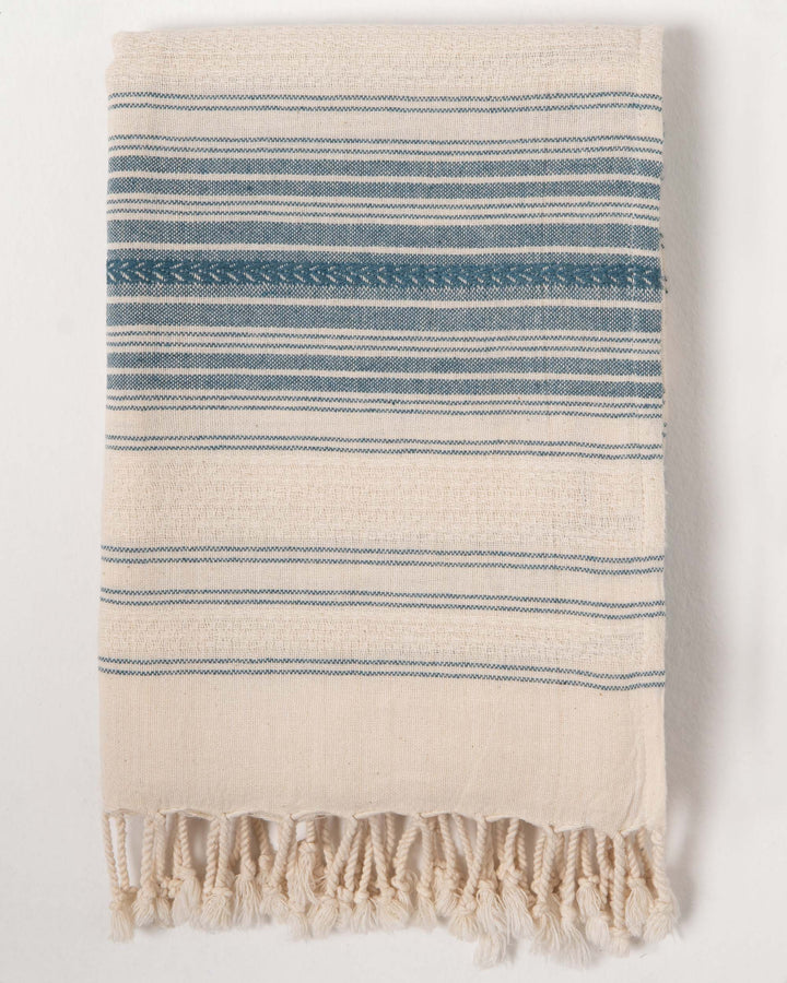 Cotton Blue Striped Towel