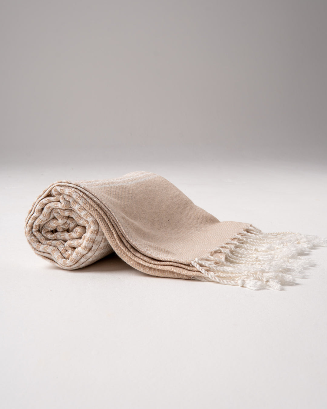 Bamboo Striped Towel Beige