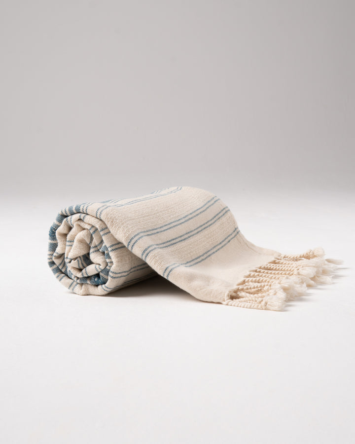 Cotton Blue Striped Towel